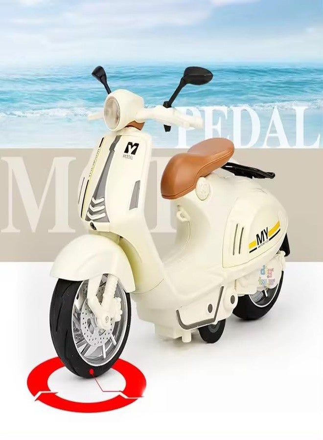 FEXXA لعبة دراجة نارية للشرطة من FEXXA - ألعاب دراجات نارية تعمل بالسحب للخلف، هدية صغيرة مع موسيقى وإضاءة، لعبة دراجات نارية لاتيه للأطفال الأولاد من سن 3 إلى 8 سنوات [متعددة الألوان] (دراجة صغيرة - أبيض) - Image 3